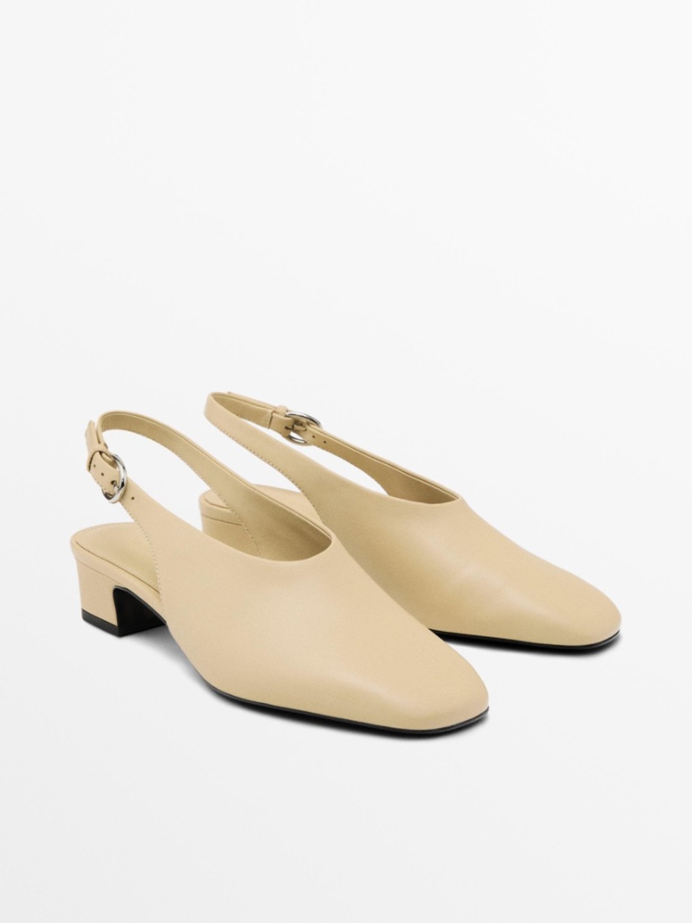 Massimo Dutti NWT leather slingback heels
